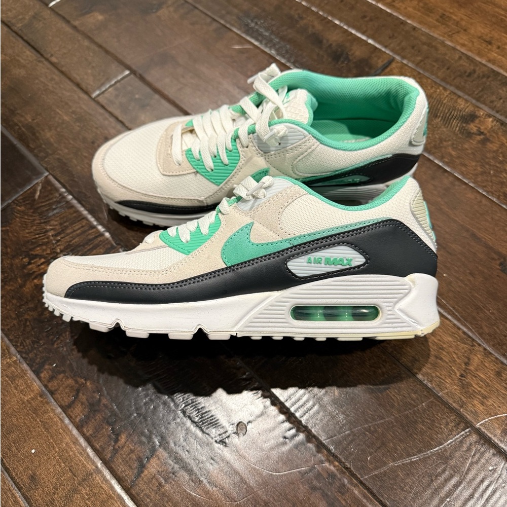 Nike Air Max 90 Sneakers in Cream and Green